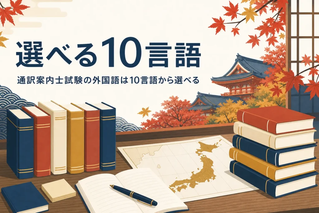 通訳案内士試験で選べる外国語10言語の違いと選び方を紹介する記事のアイキャッチ