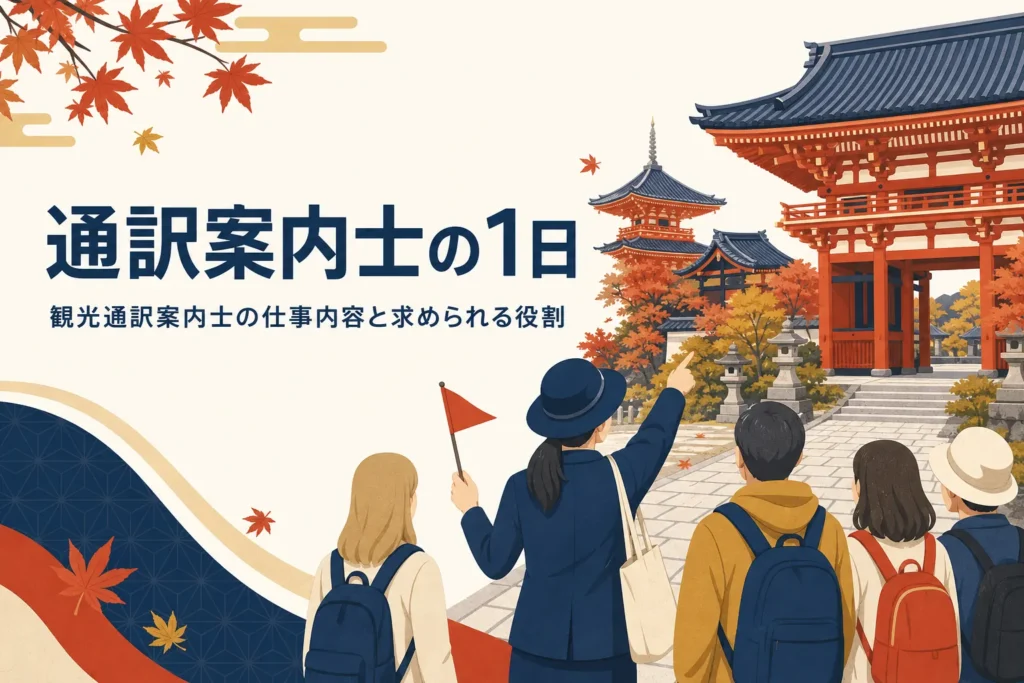 観光の通訳案内士の仕事内容を表したアイキャッチ